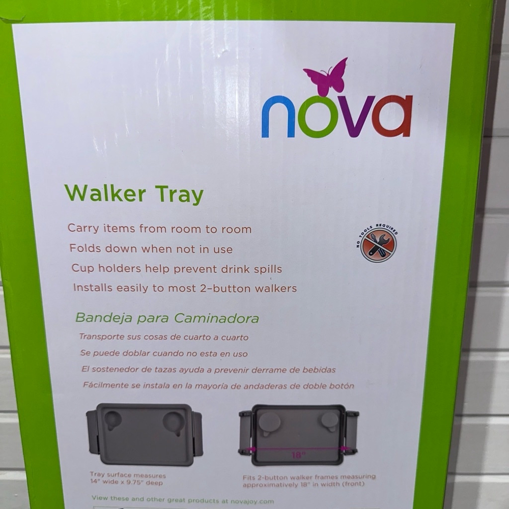 Nova Walker Tray, Grey, 14"x9.75" NEW - Picture 4 of 11